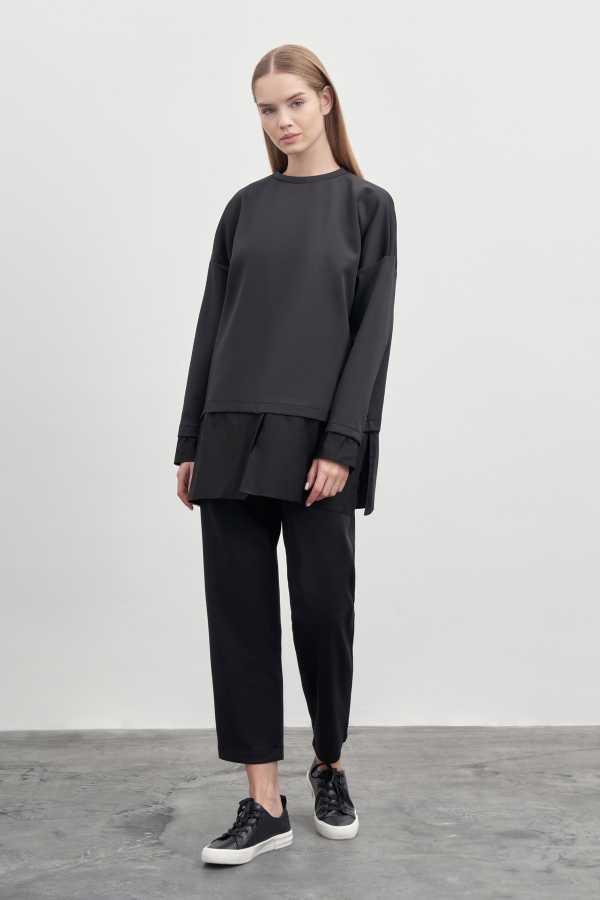 Miori - Miori Franca Gömlek Detaylı Takım Siyah