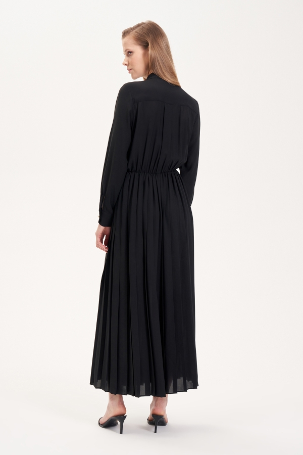 Miori Monteiro Krep Elbise Siyah