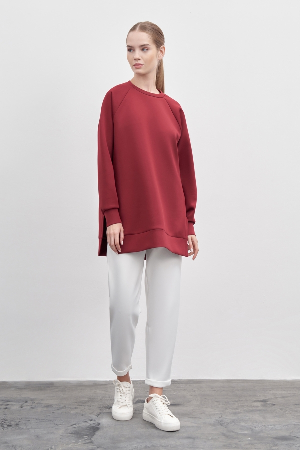 Miori Sport Puf Sweat Bordo