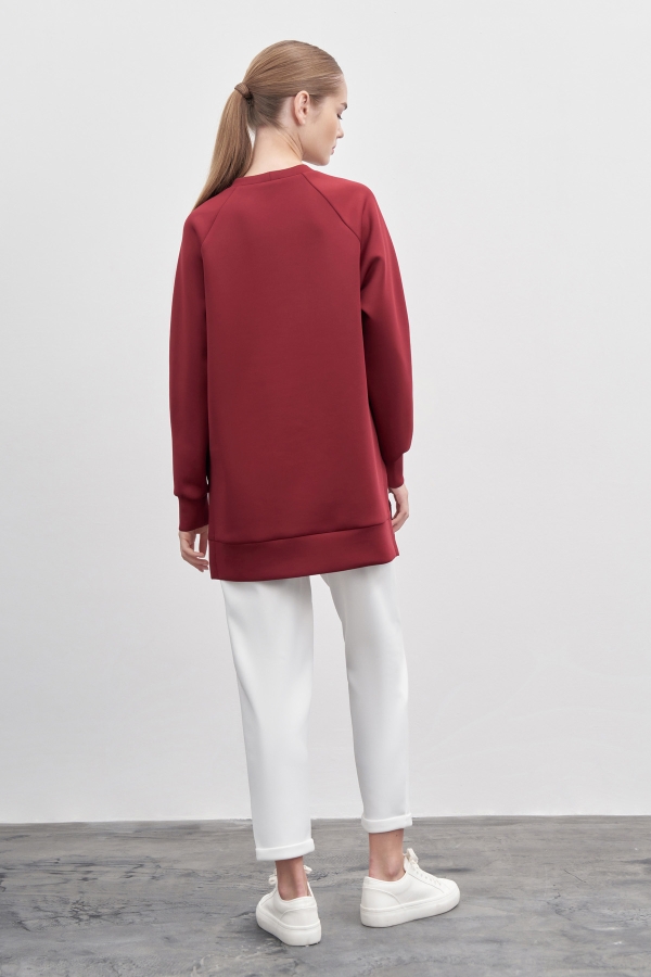 Miori Sport Puf Sweat Bordo