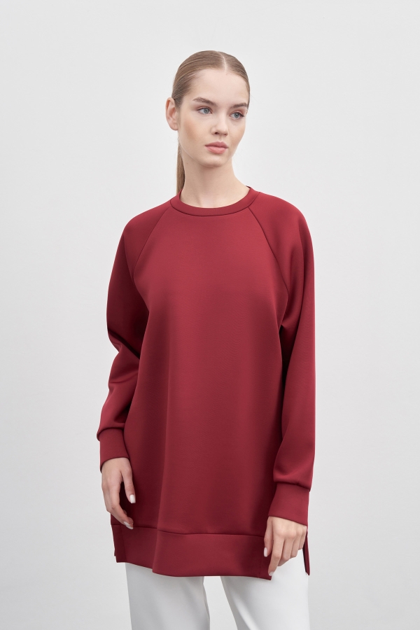 Miori Sport Puf Sweat Bordo - Thumbnail