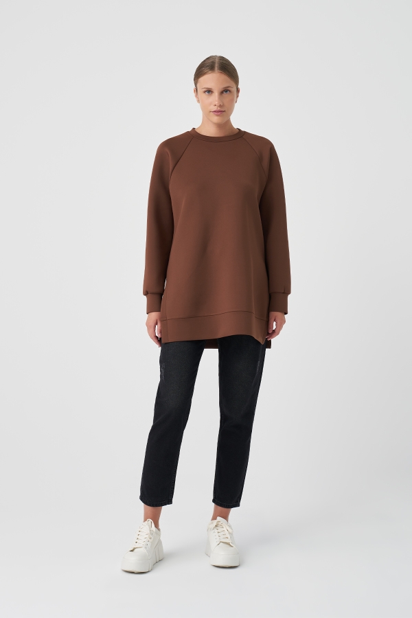 Miori - Miori Sport Puf Sweat Kahve