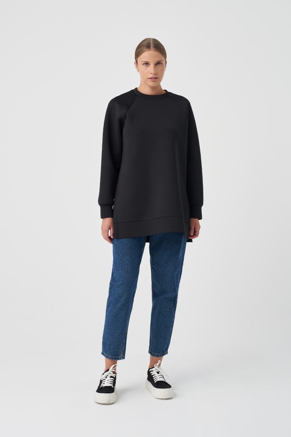 Miori Sport Puf Sweat Siyah - Thumbnail