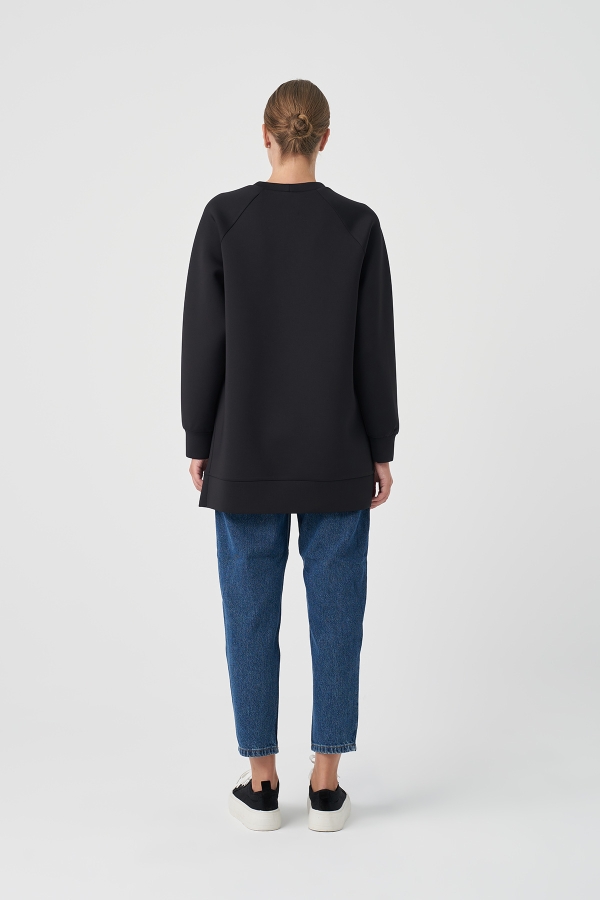 Miori Sport Puf Sweat Siyah - Thumbnail